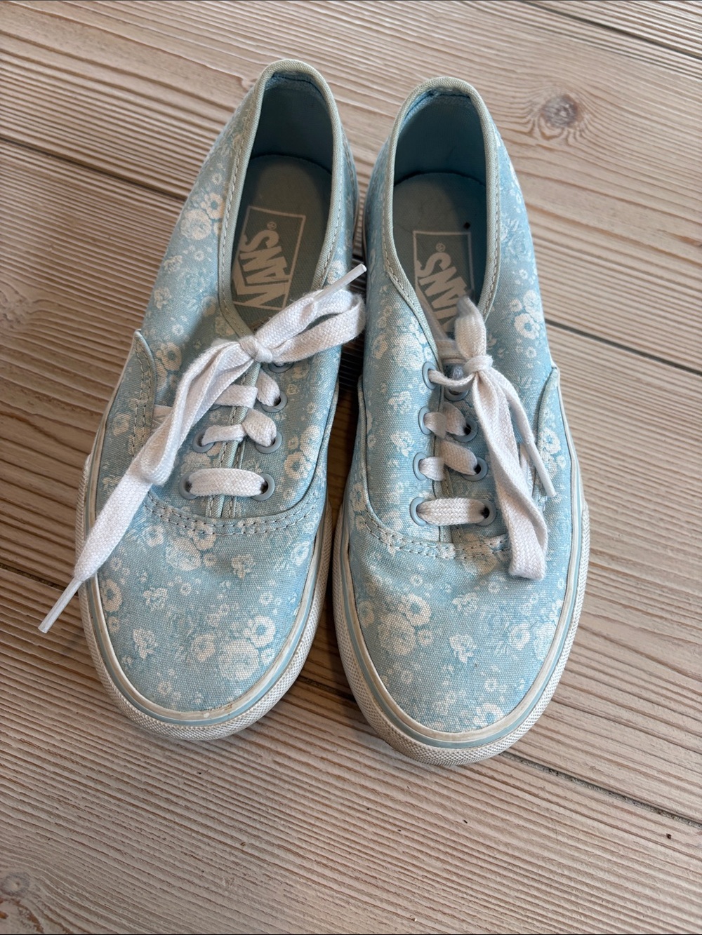 Vans platform Blue Floral Canvas Lace-Up Sneakers